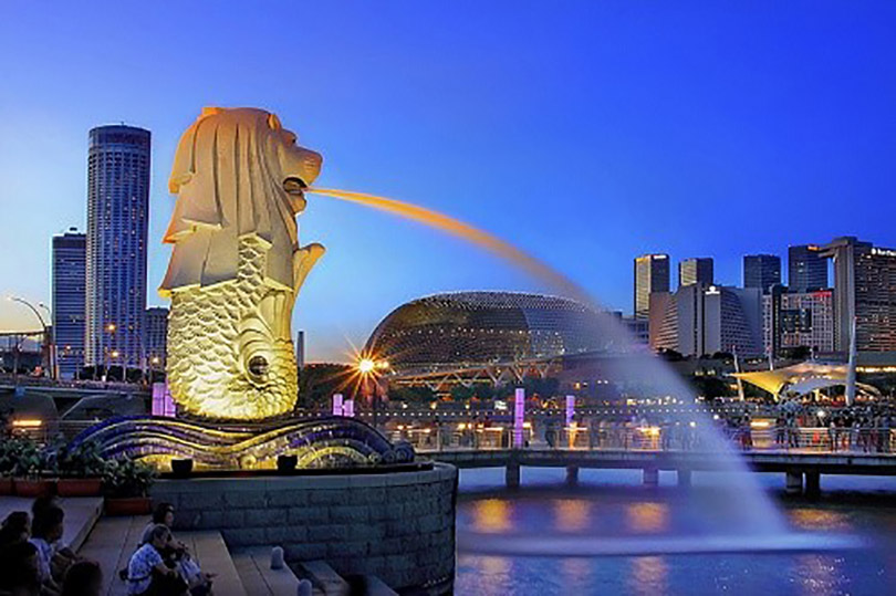 Công viên sư tử biển Merlion Park.